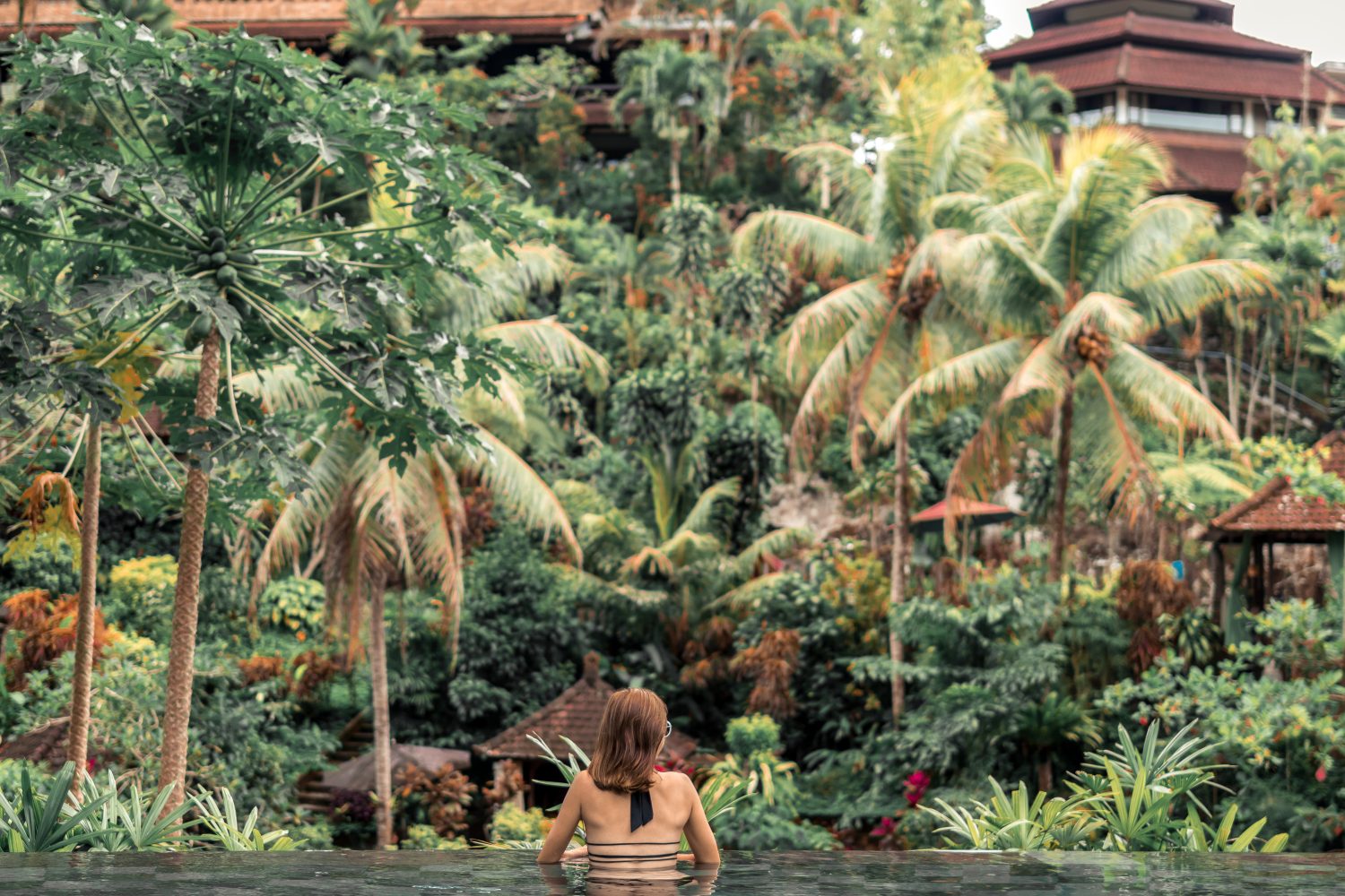 Private pool villa overlooking rice fields in Ubud, Bali