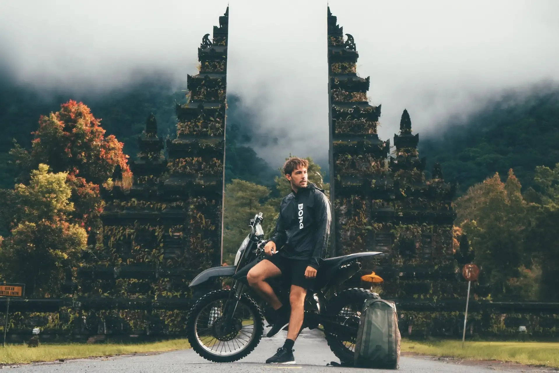 riding motorbike in bali