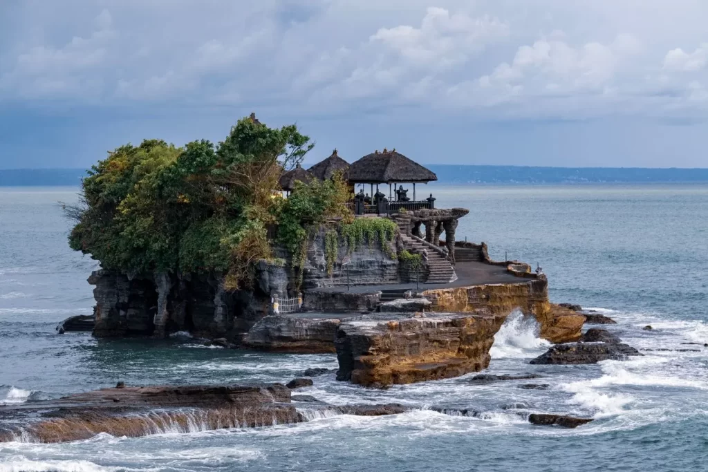 tanah lot temple from far away
