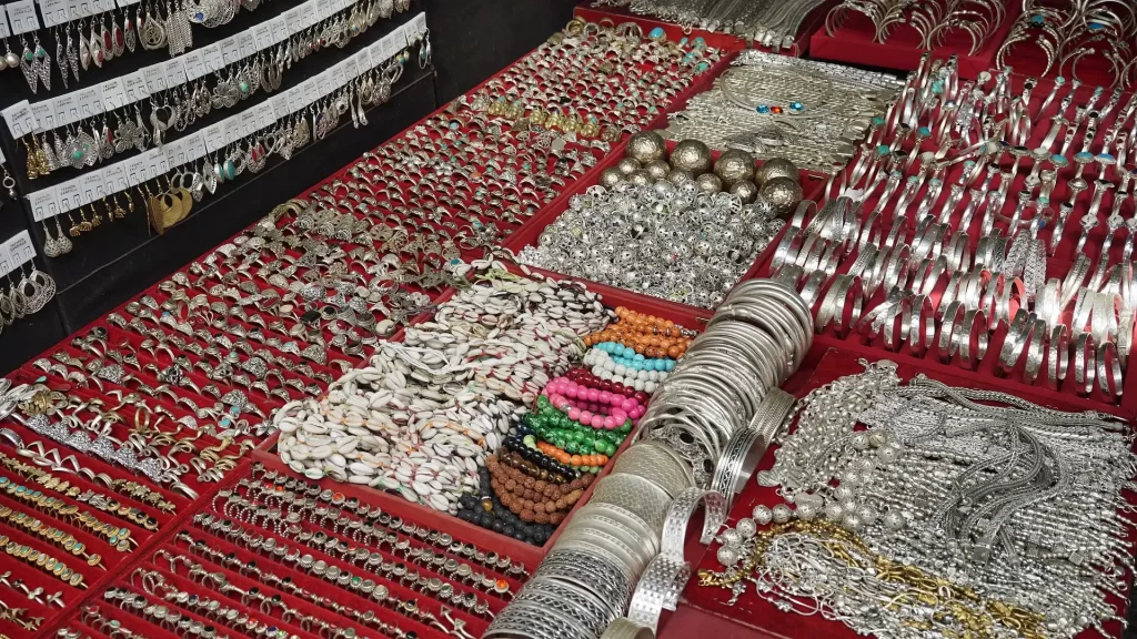 jewelry sold in traditional market sukawati art market