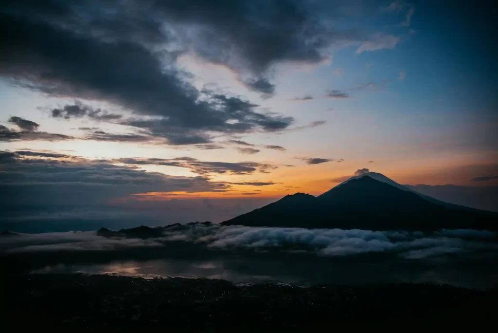 volcanic beauty in lake mount batur