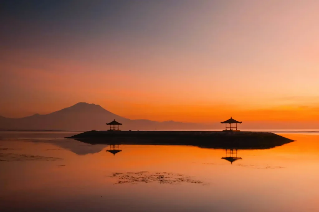 sunset at sanur beach near ubud