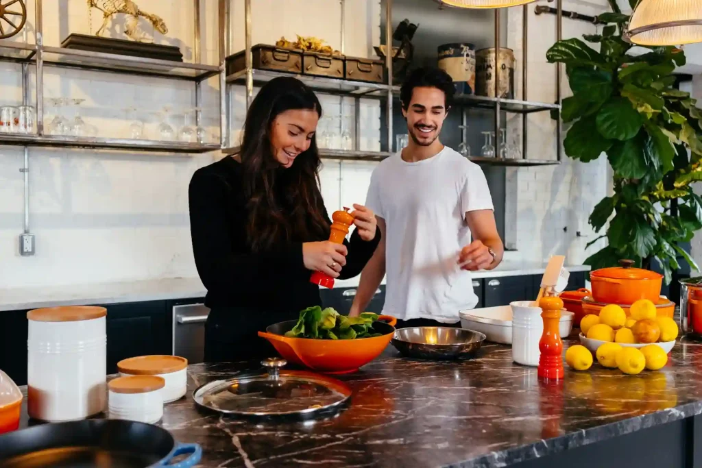 learning vegetarian cooking class